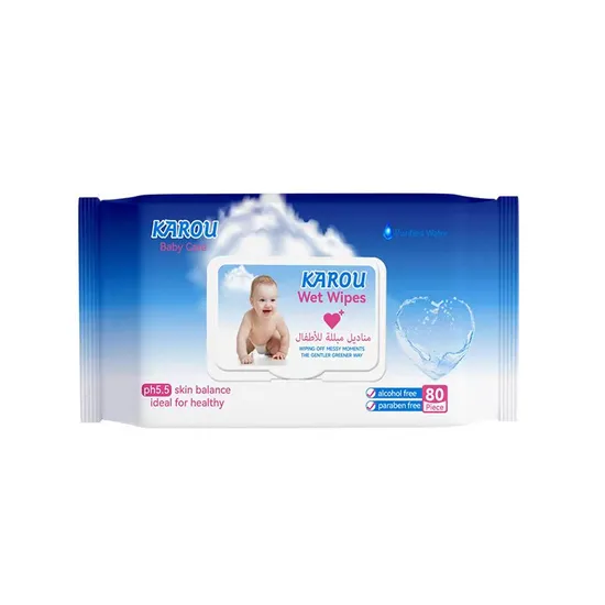 China Custom 40g Weight 80 PCS Eco Friendly Natural Compostable Water Wipes for Baby Organic Biodegradable Bamboo Baby Wet Wipes